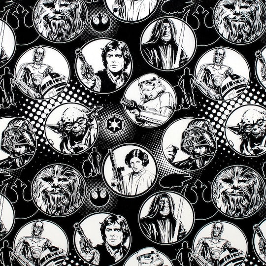 Camelot Fabrics Star Wars Characters in Circles Cotton Fabric